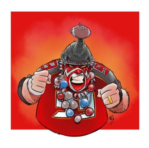 An aggressive football fan