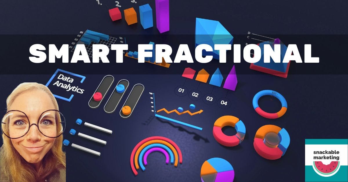 A woman's face superimposed over UI graphics with the headline Smart Fractional overlaid