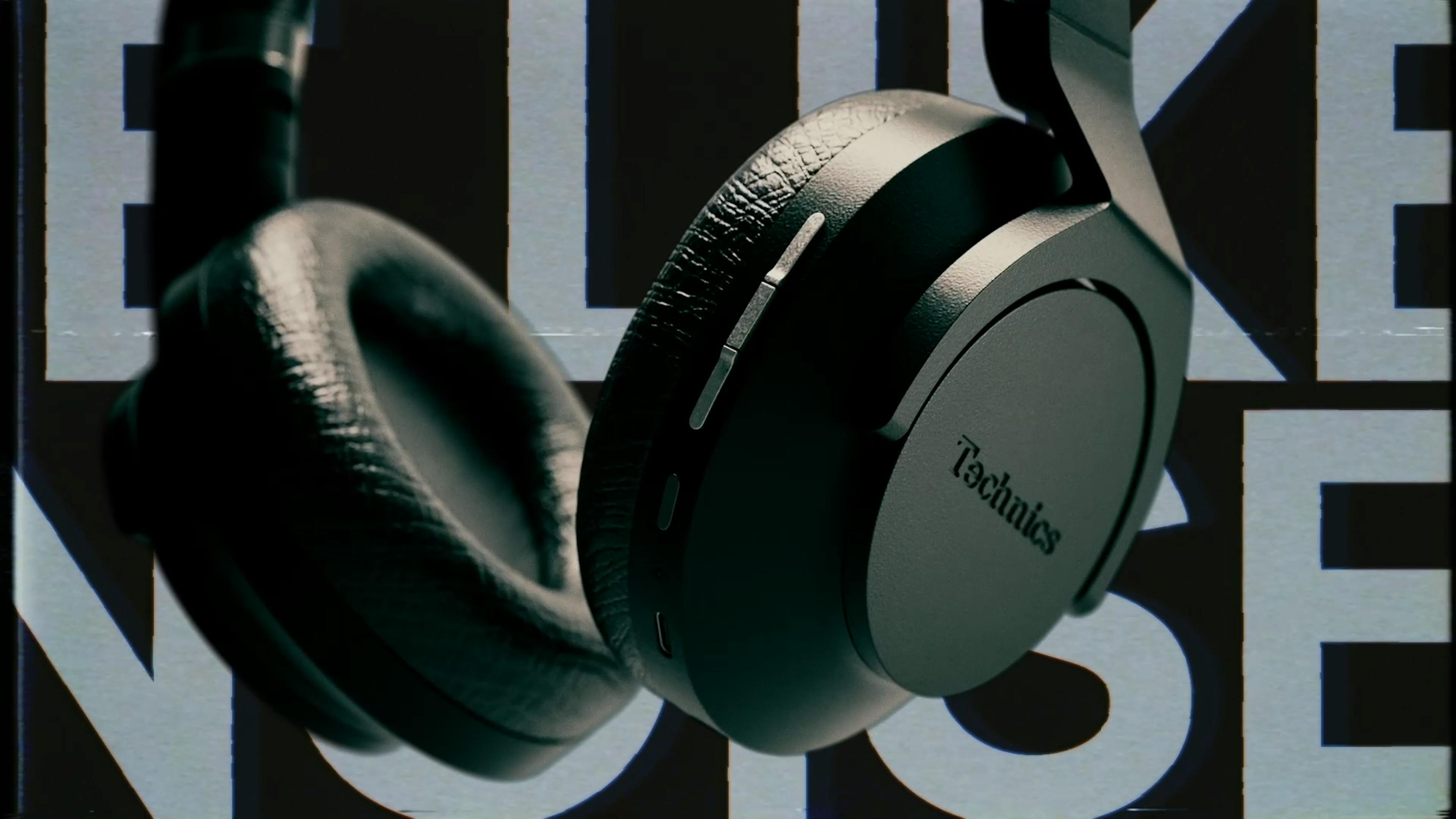 headphones against text background