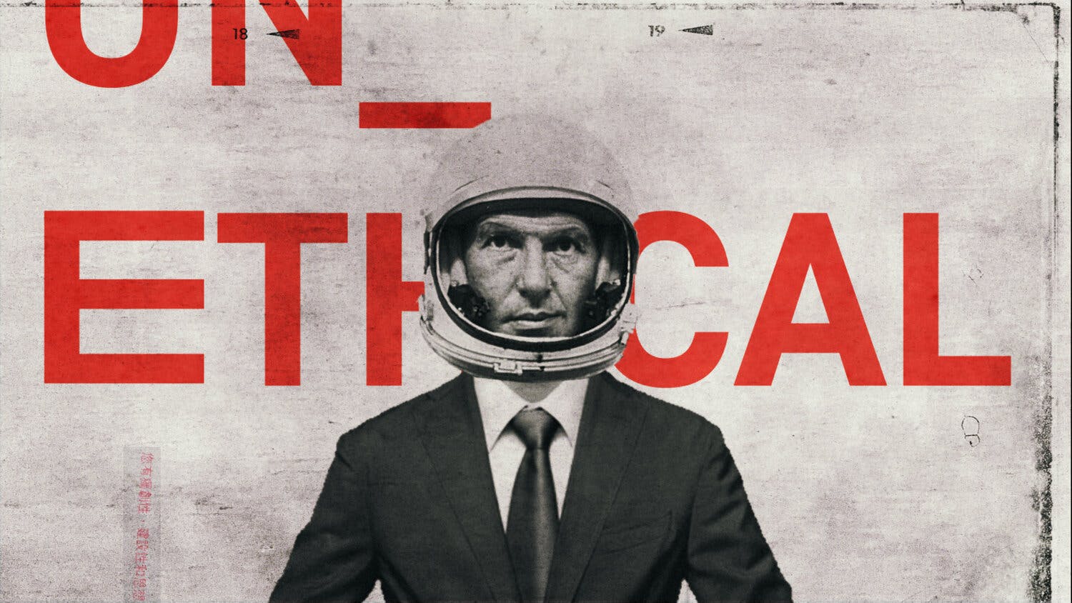 A business man in a space helmet