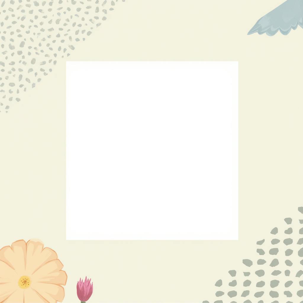 Minimalist floral frame with a central blank space, illustrating what is a graphic element in design layouts.