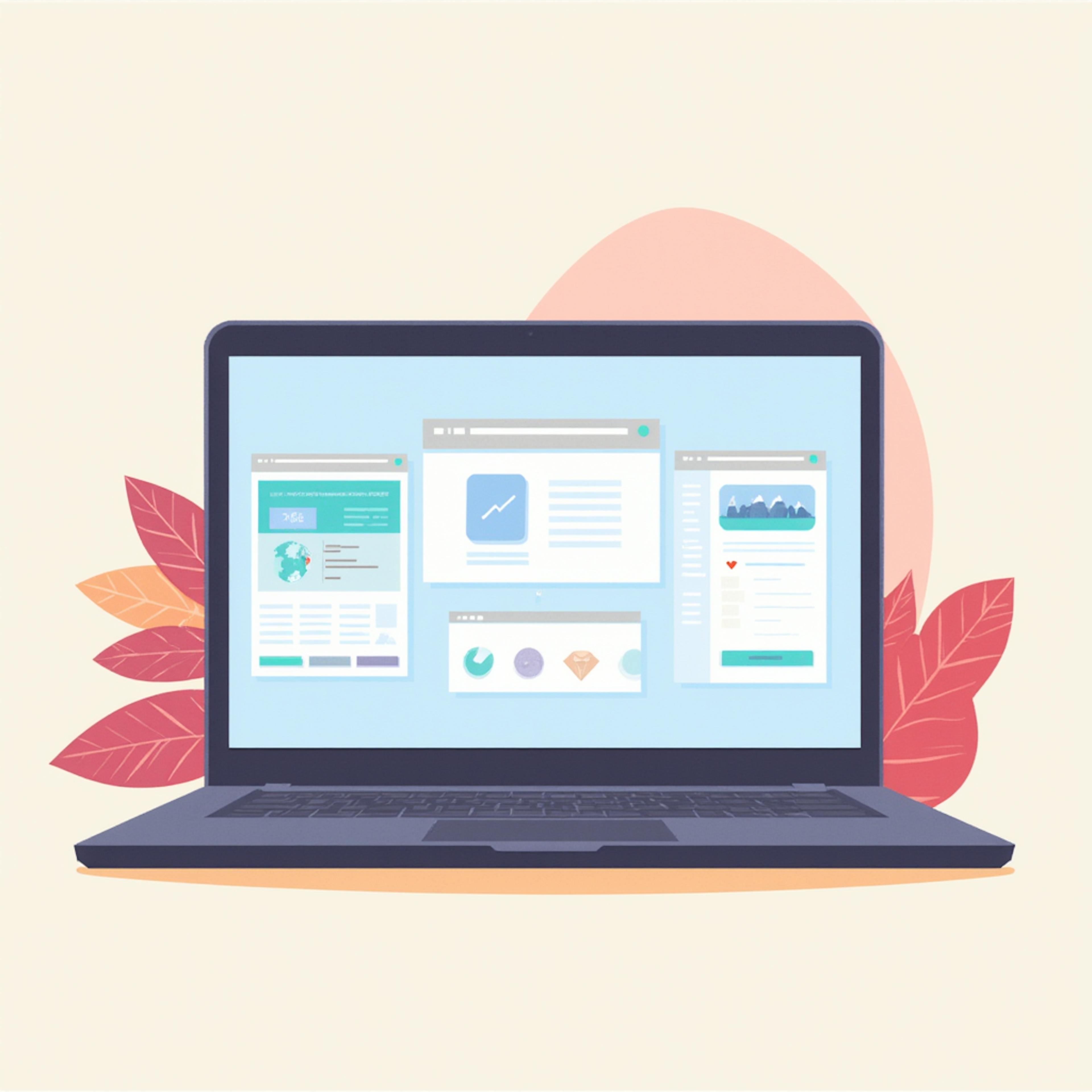 Laptop screen showing multiple dashboards and graphs, illustrating UX design examples for digital interfaces and data-driven layouts.