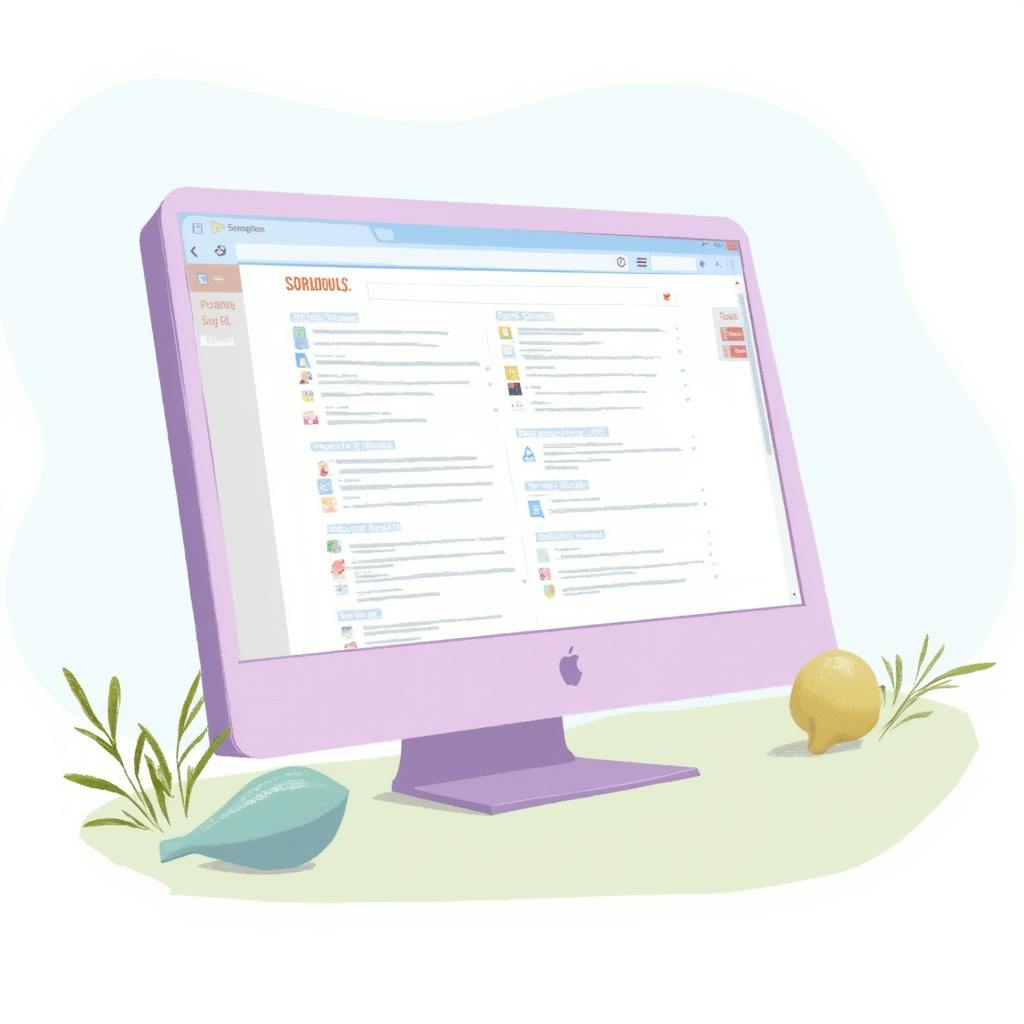 A desktop monitor showing categorized content and resources, illustrating knowledge base software designed to organize company knowledge and user support.