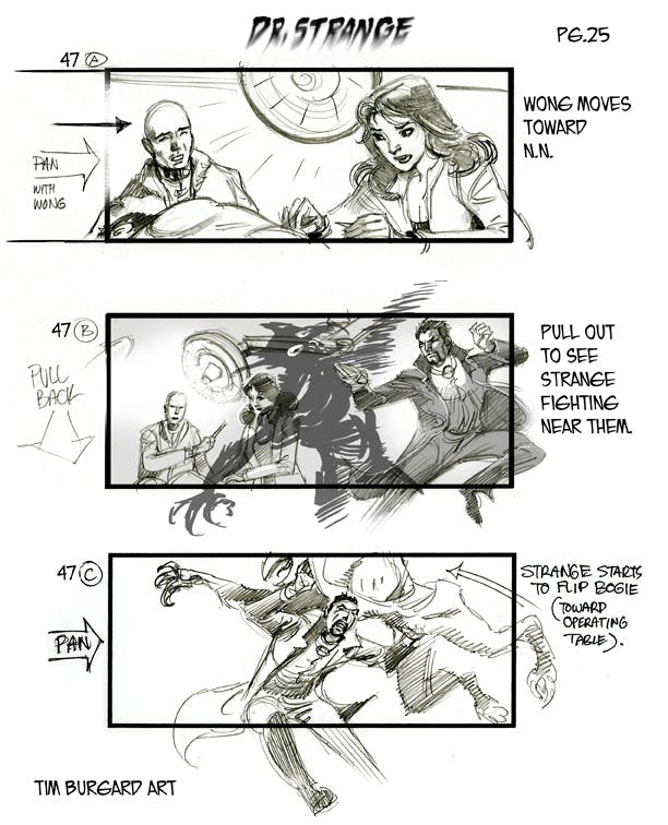 Storyboards from Dr. Strange