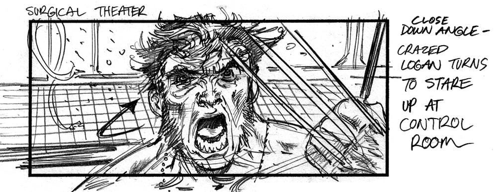 Storyboard from X-Men 2