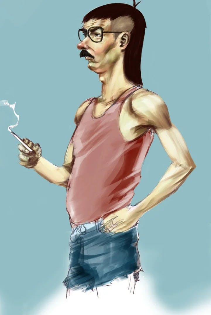 Illustration of a skinny man