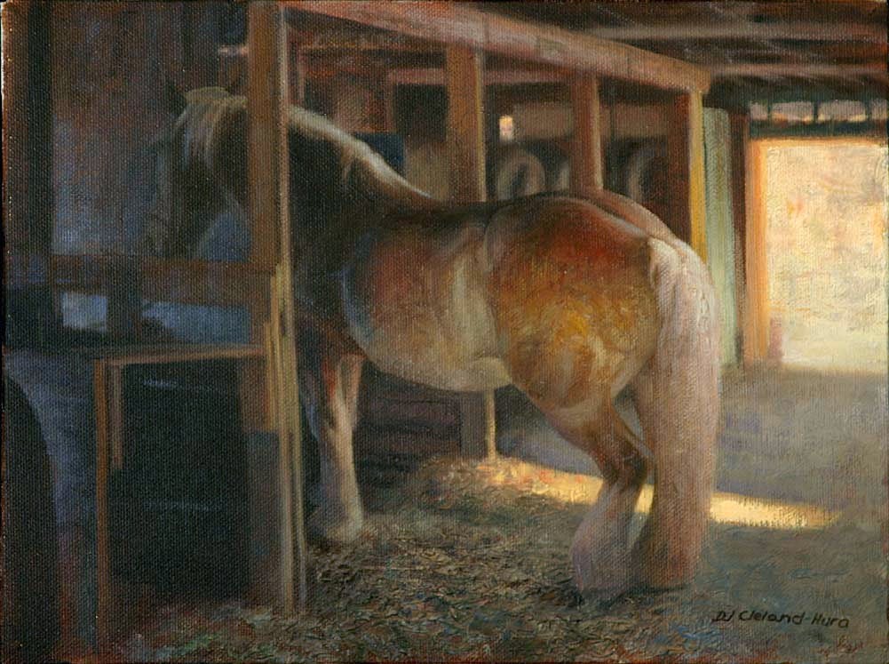 A horse in a stable