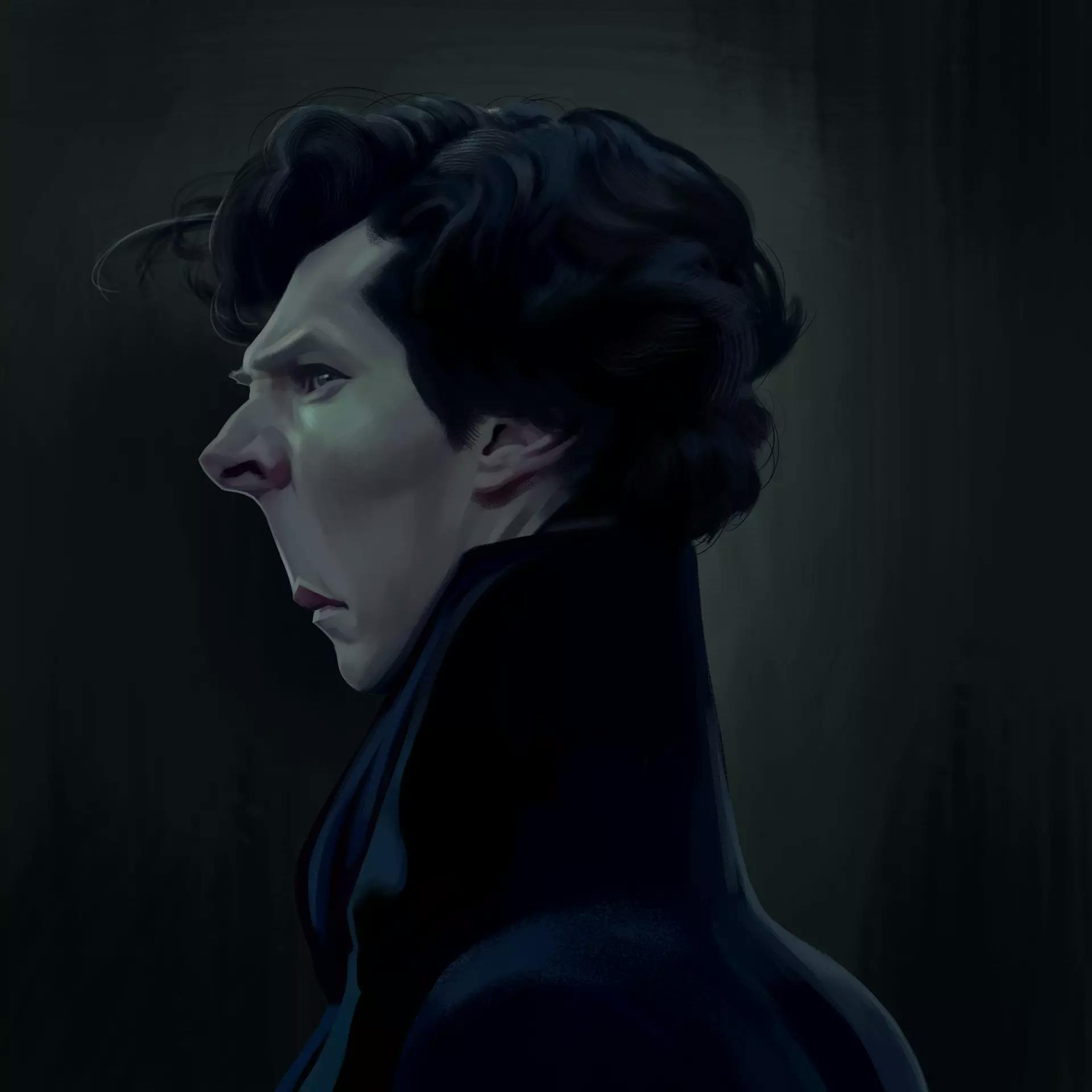 A caricature of Benedict Cumberbatch