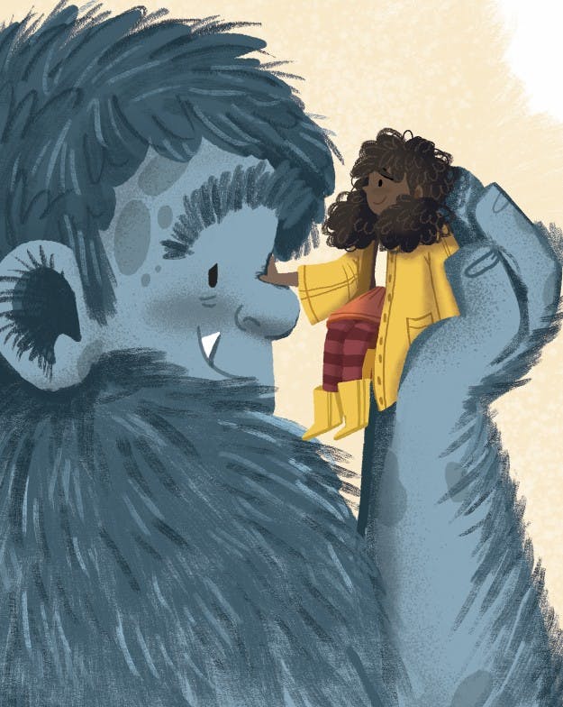 A monster holding a girl