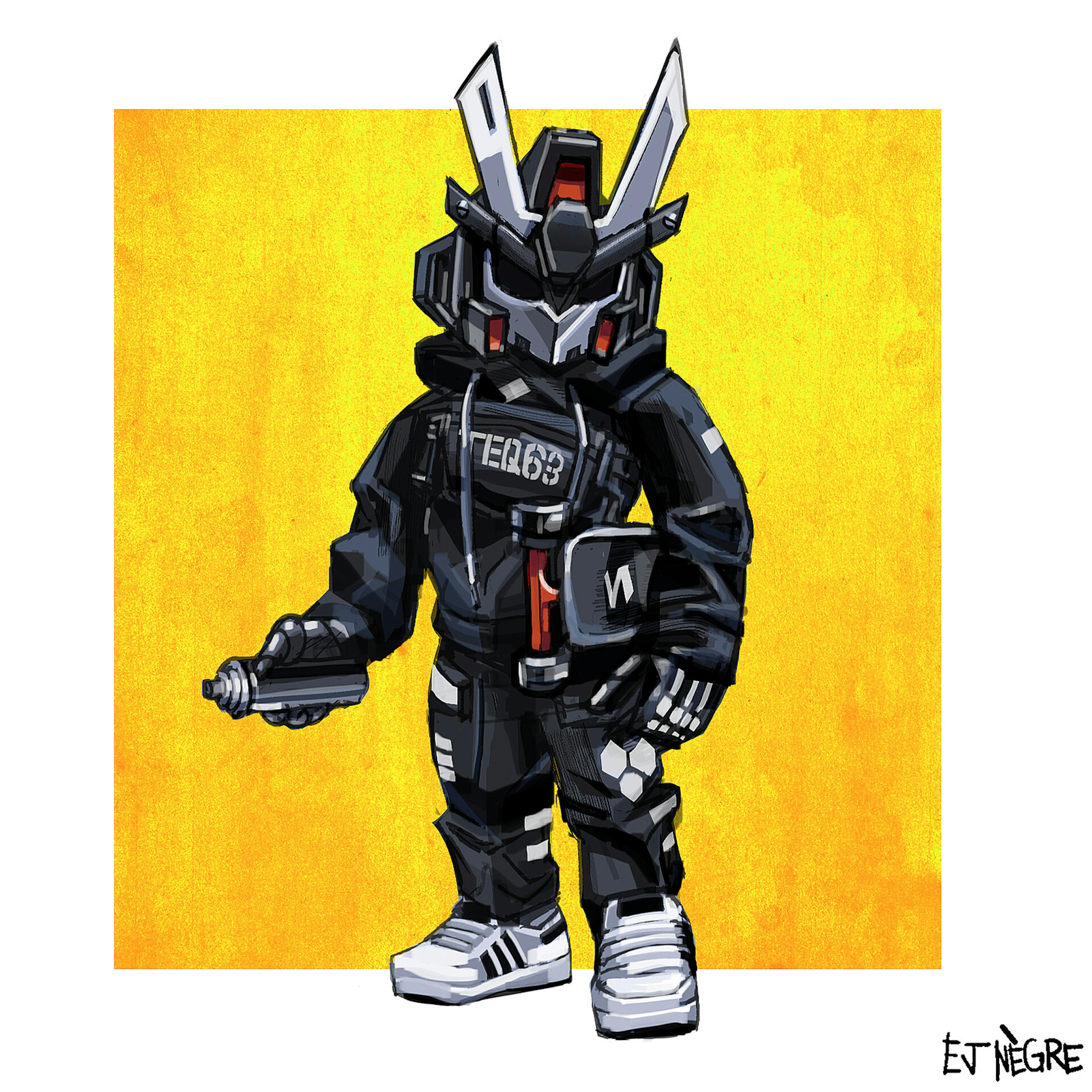Illustration of a hip hop robot