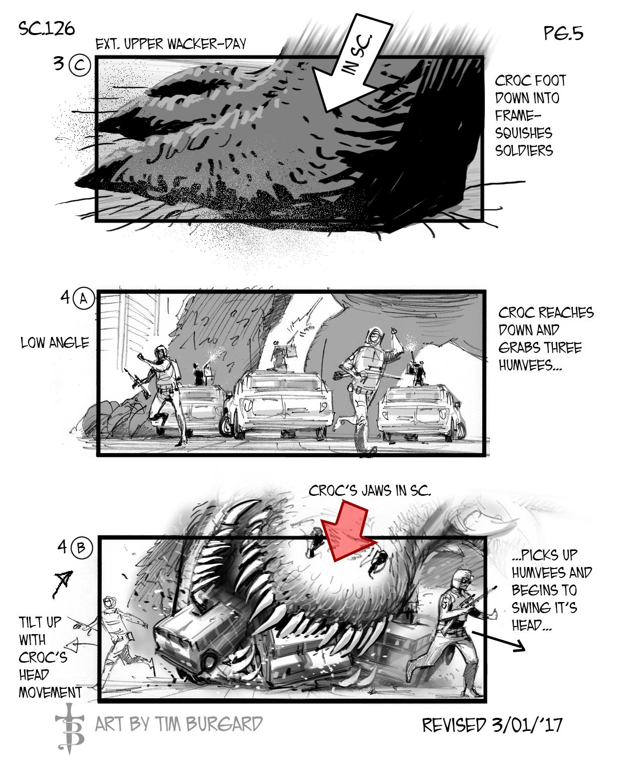 Storyboards from Jurassic World