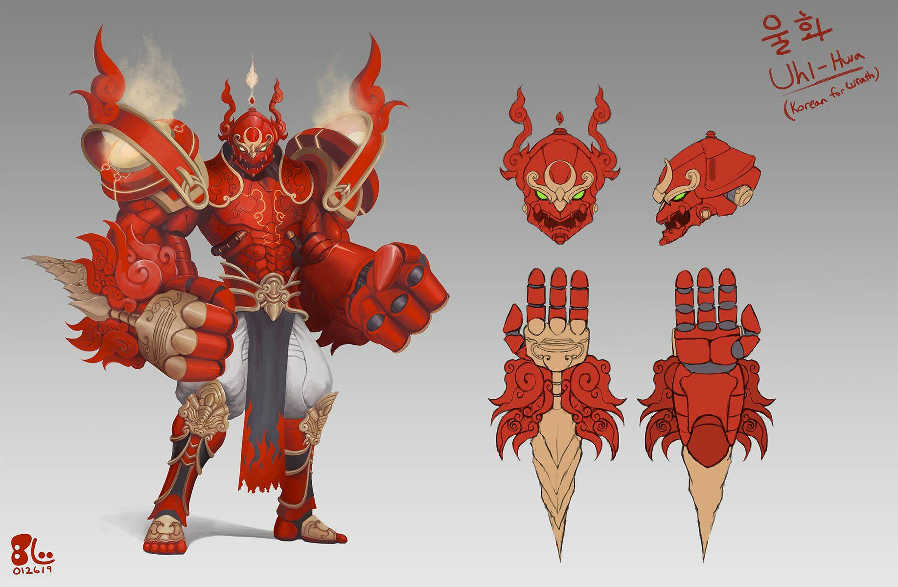 A red armored Uhi-Hwa