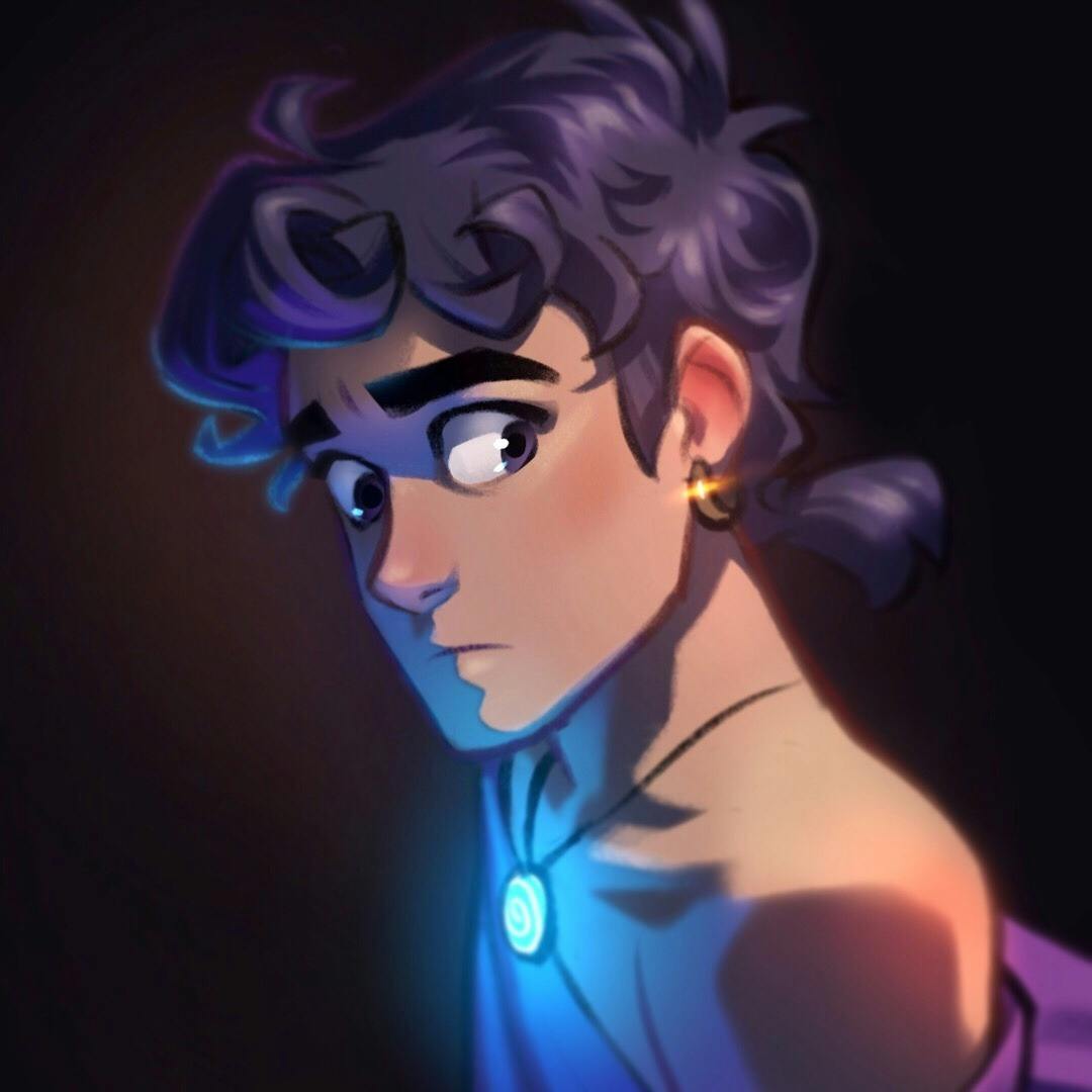 An illustration of a woman with a glowing necklace
