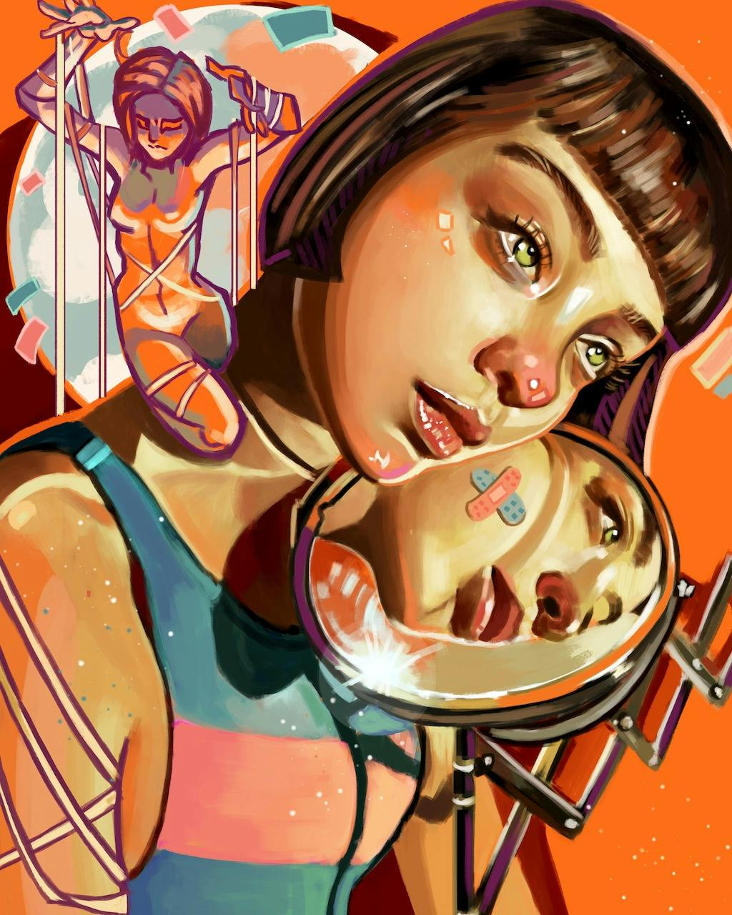 Portrait of a woman and a mirror