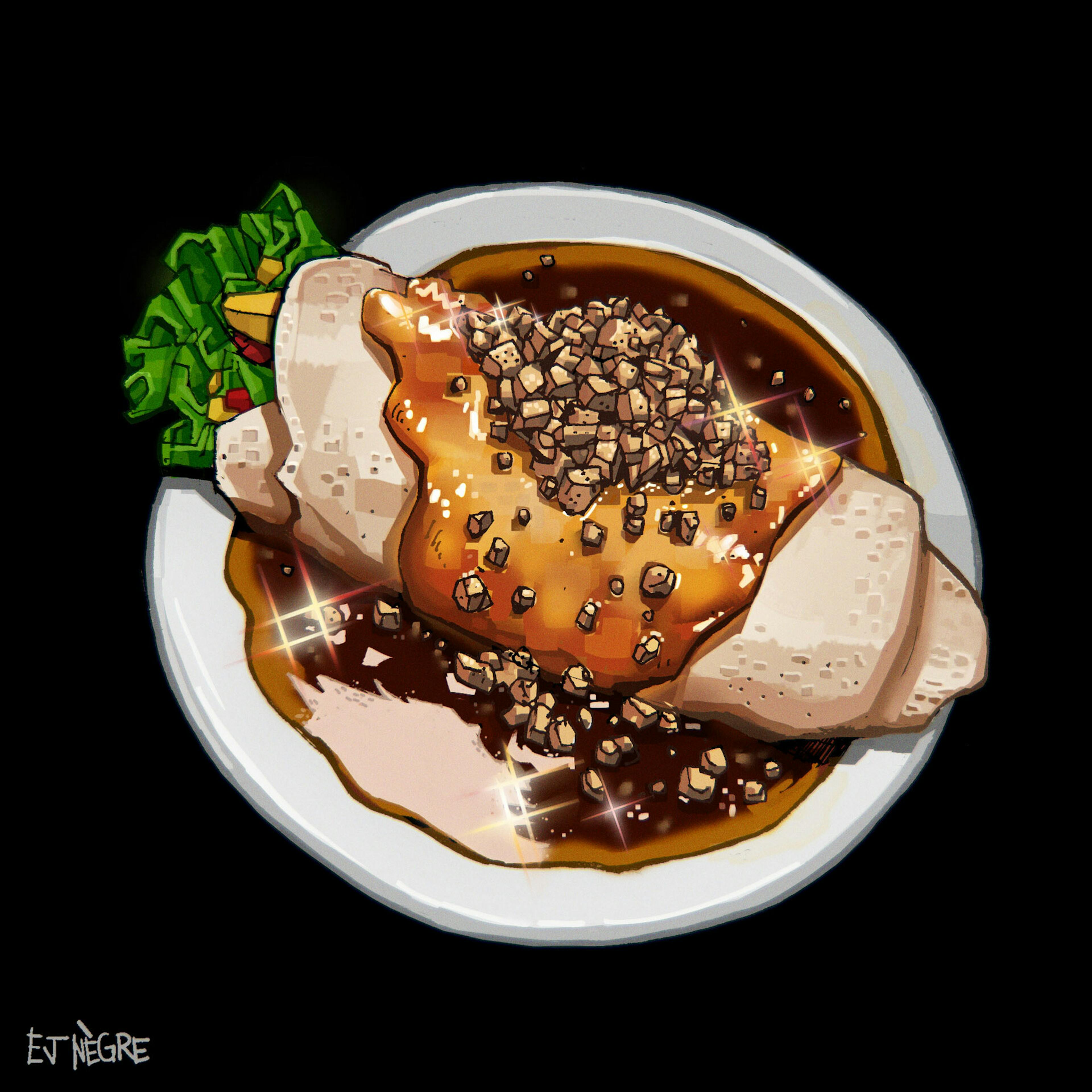 Illustration of a wrap meal