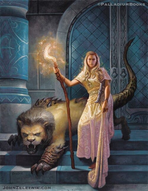 A sorceress and a lion