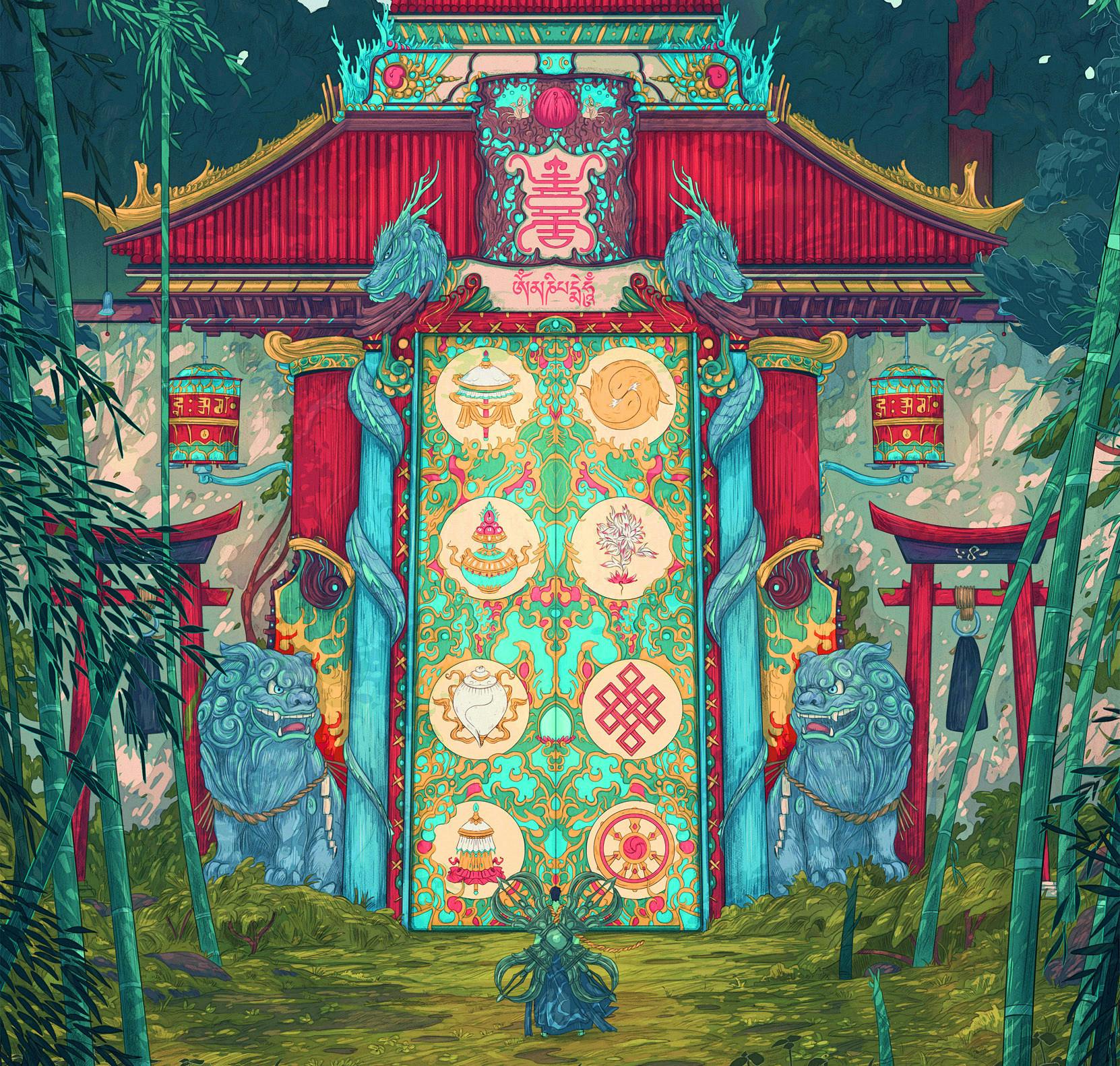 A decorative temple