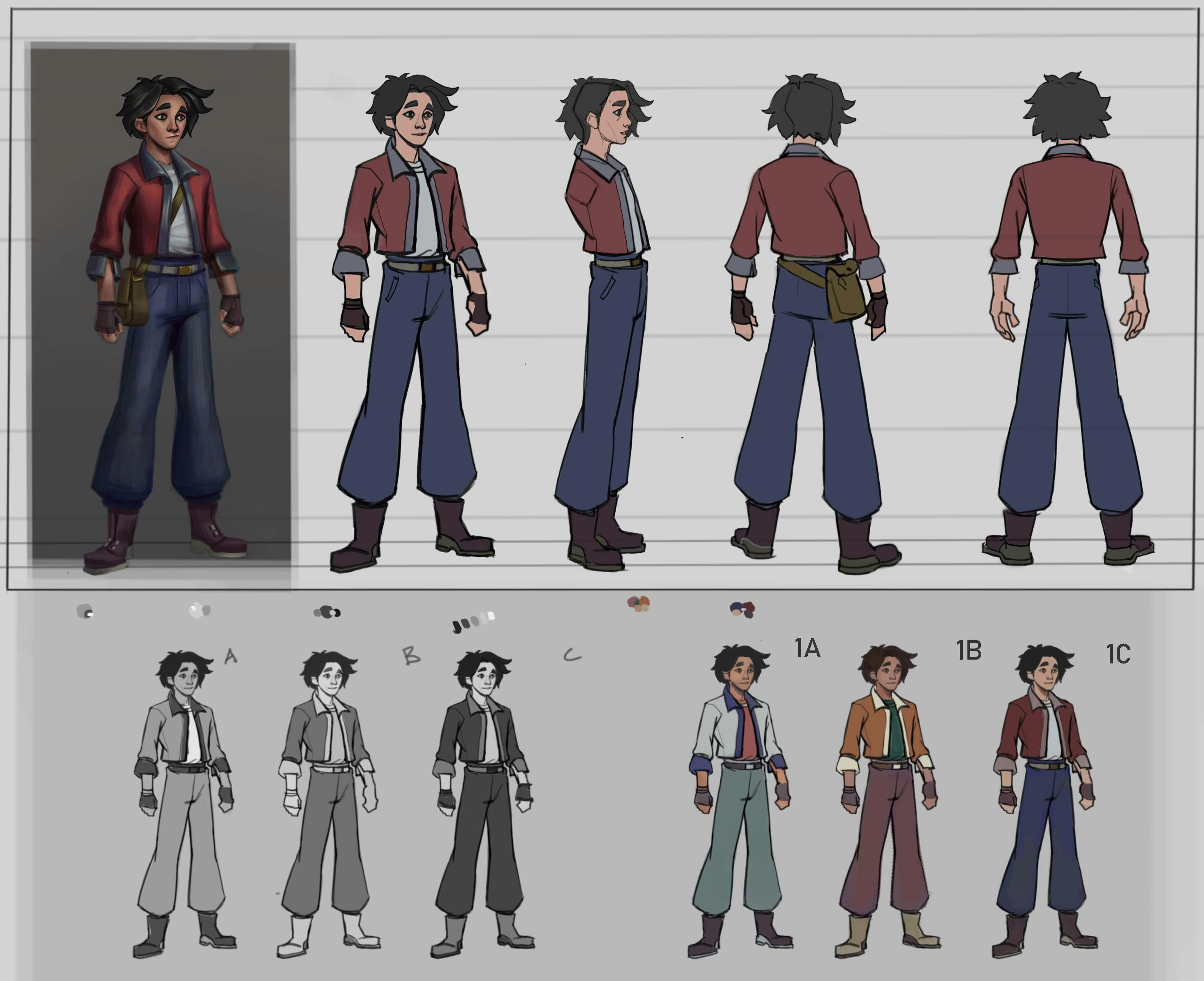 Animated character elevation study