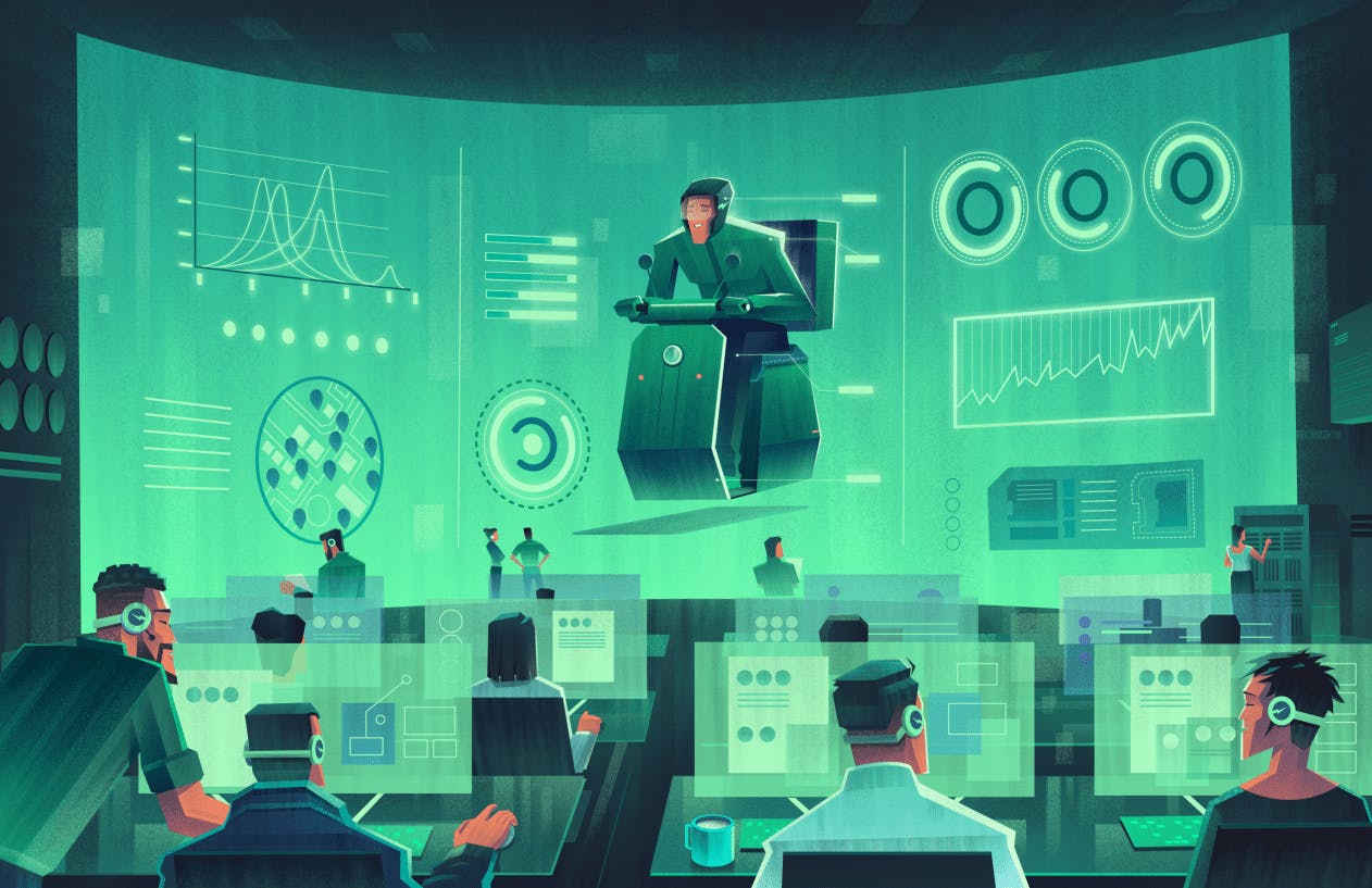 A command center focused on a hover bike