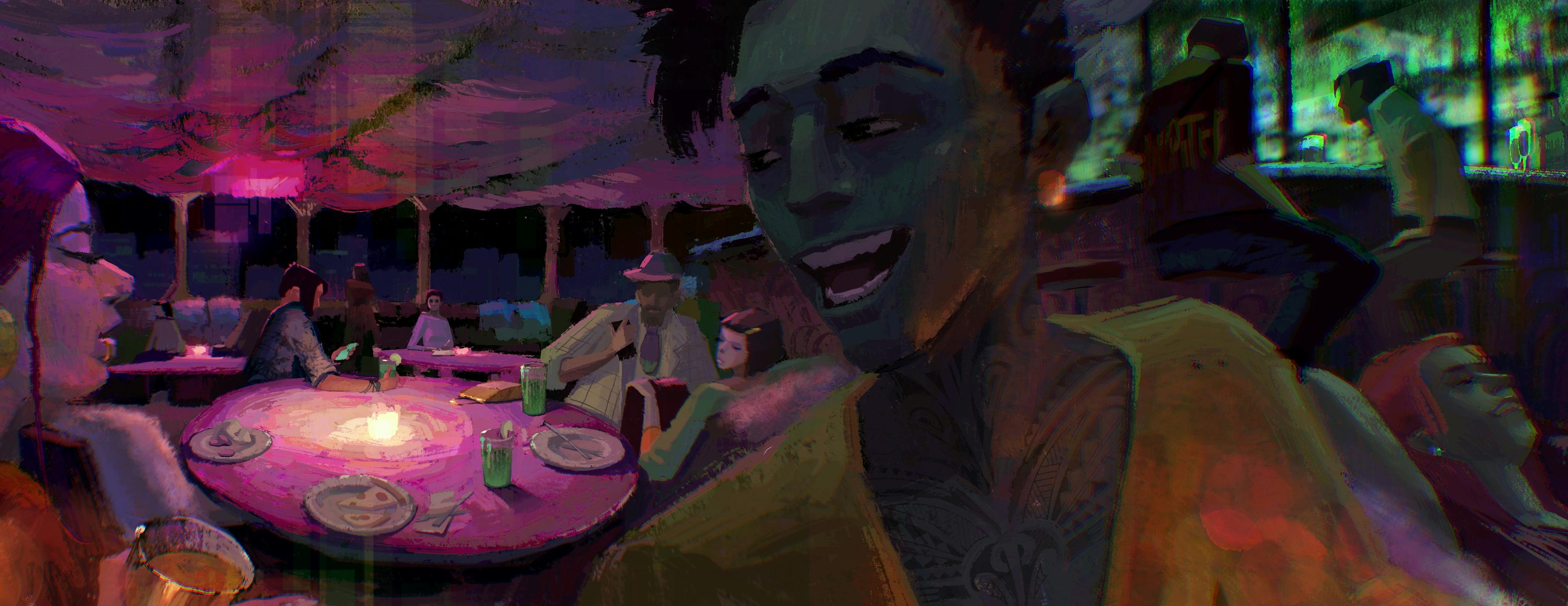 A dancing man at a club