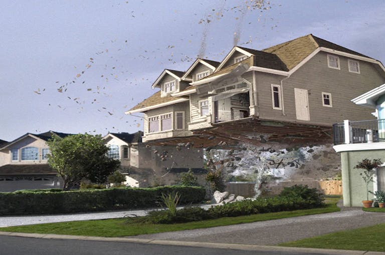 Destruction of a 3D house v2