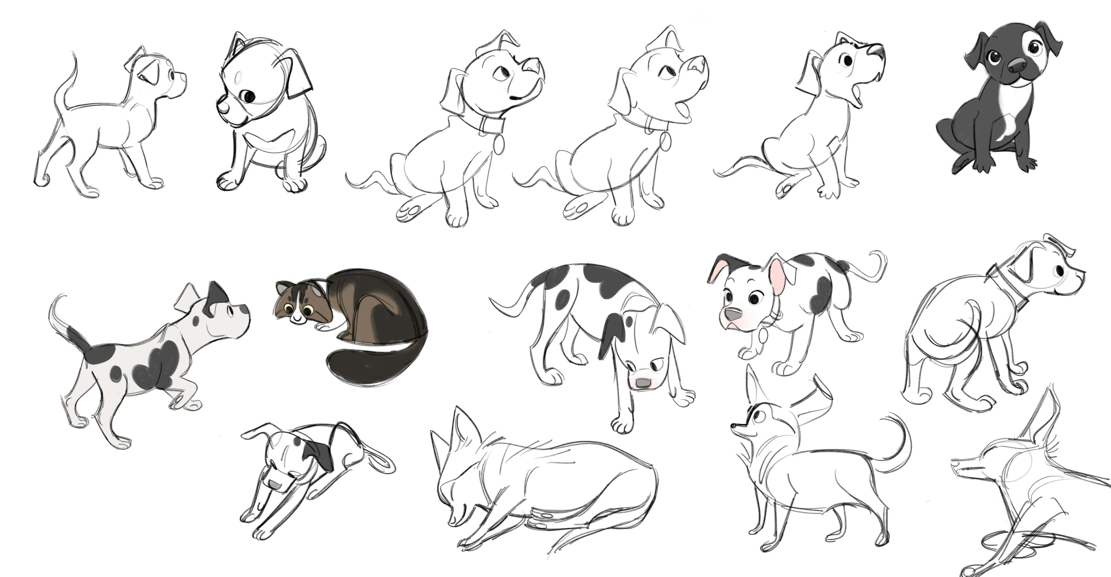 Concept art of dogs