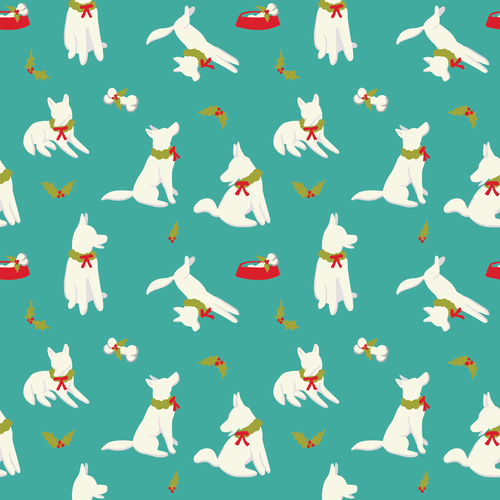 A white dog pattern