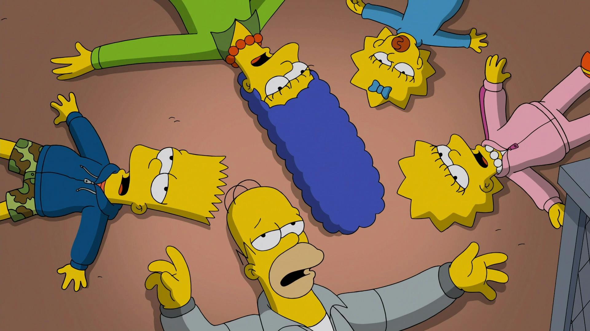 The Simpsons on the floor