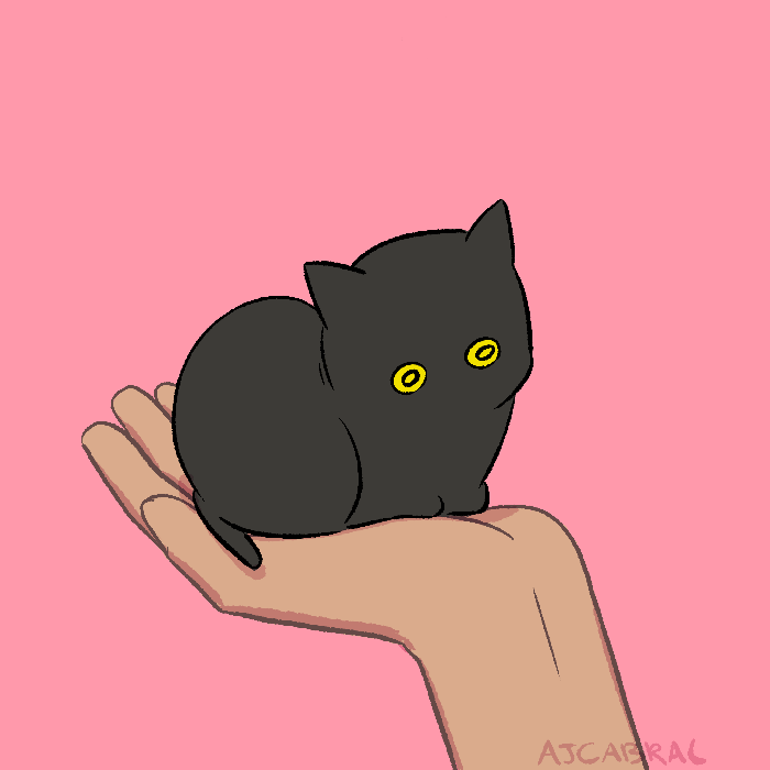 Animation of a kitten being pet