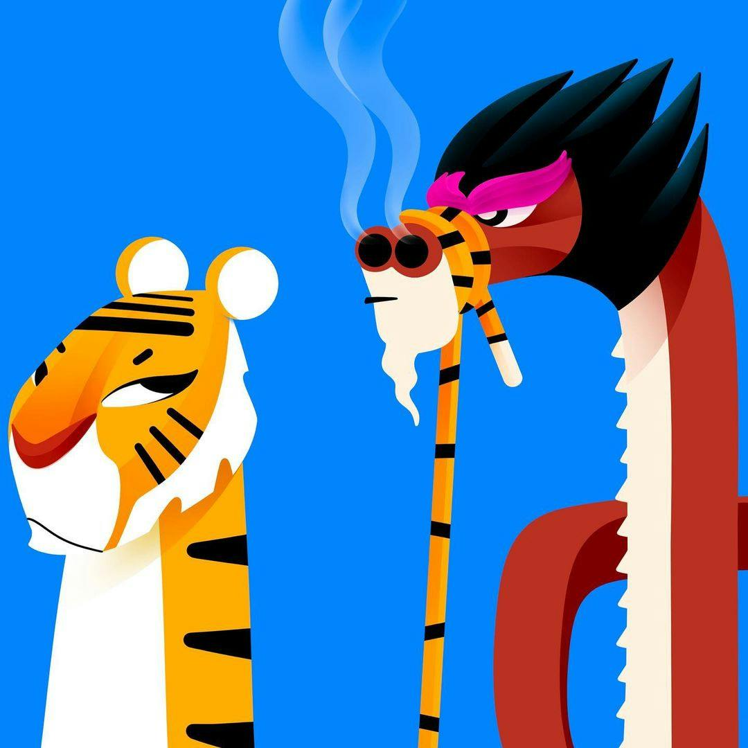 A tiger and a dragon
