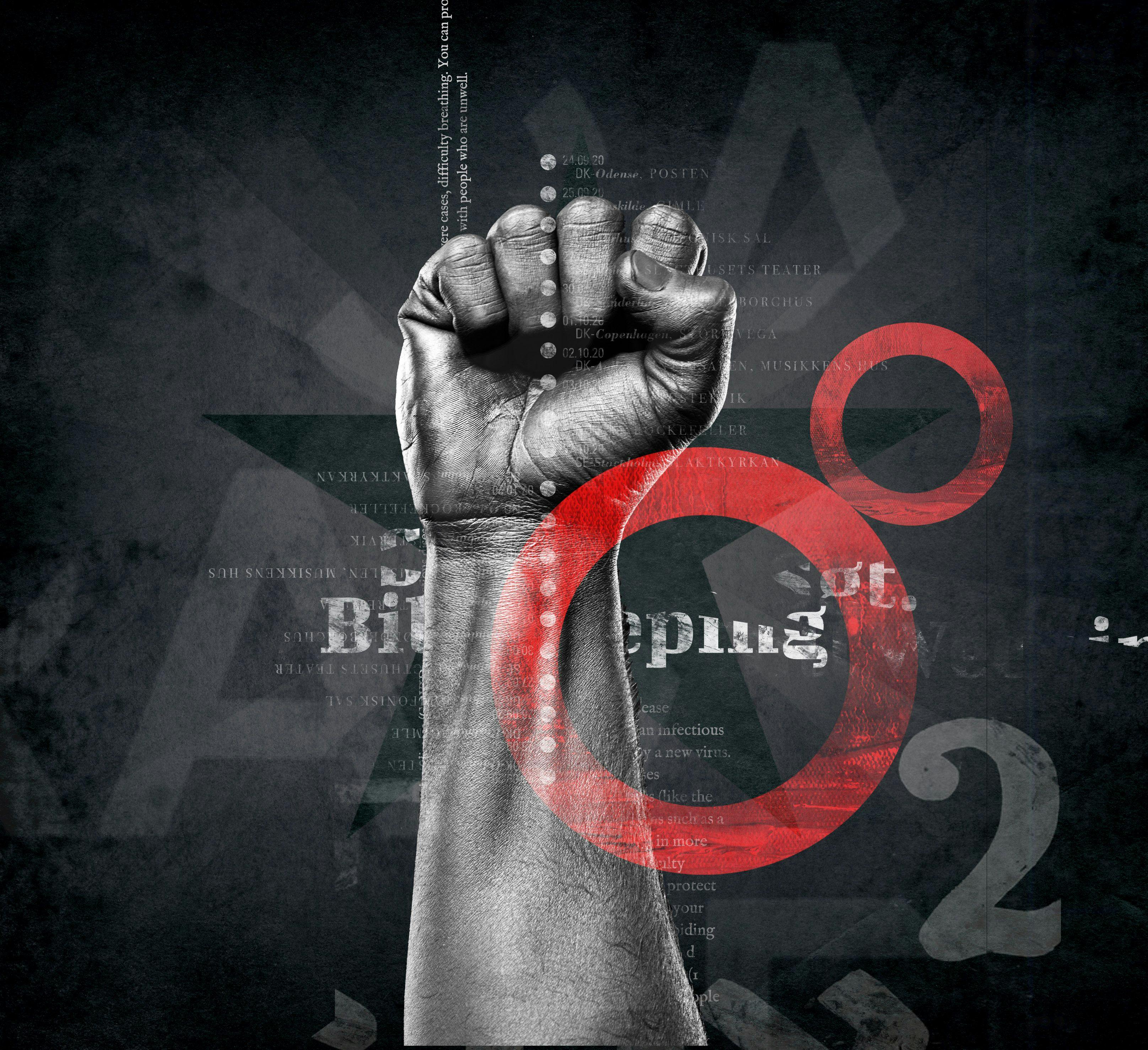 Collage of fist in the air