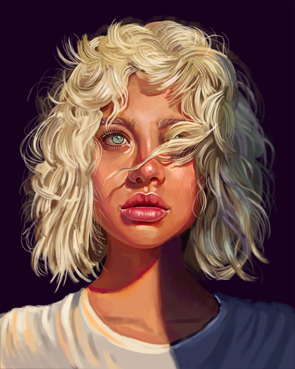 Portrait of a blond woman