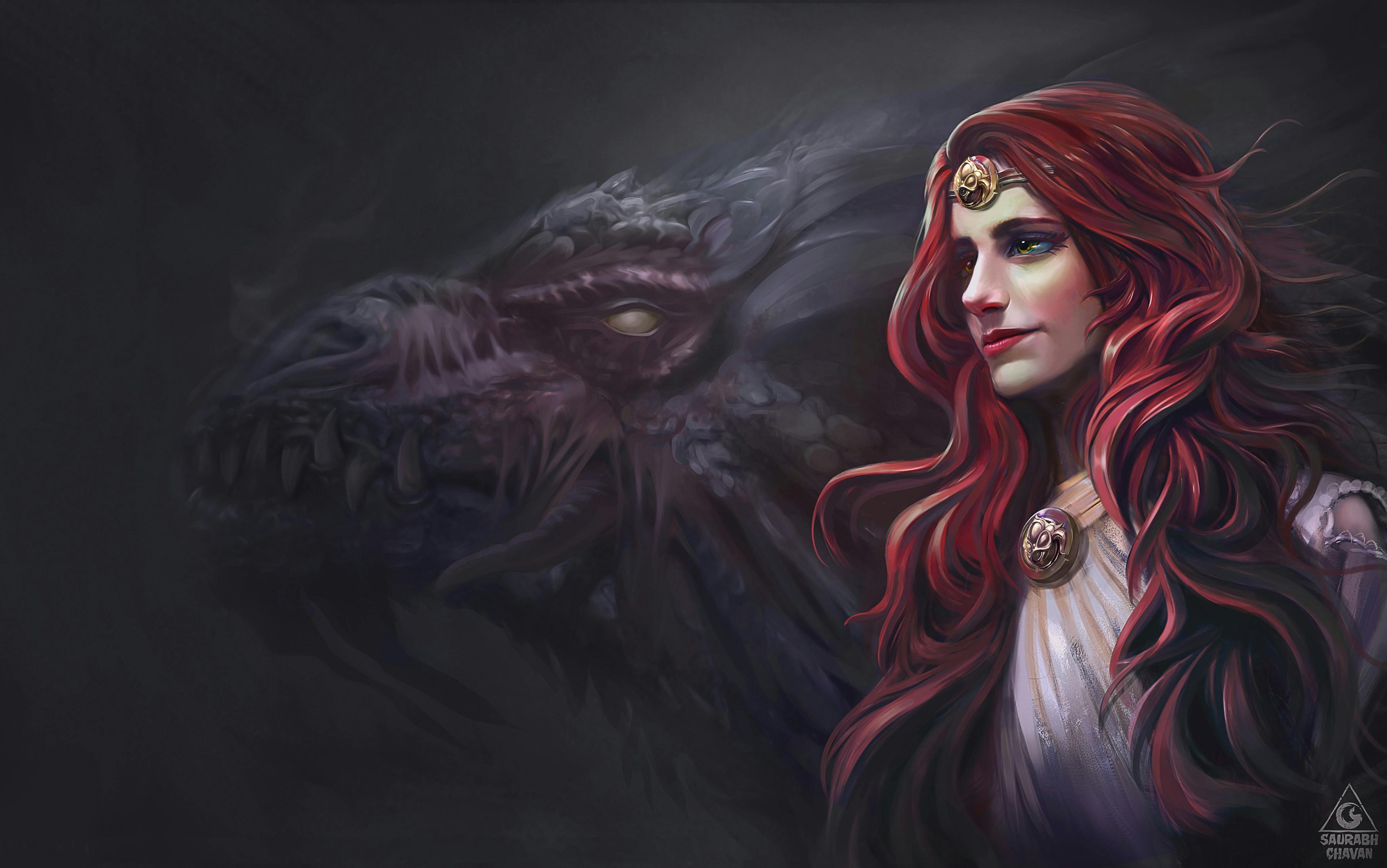 A woman and her dragon