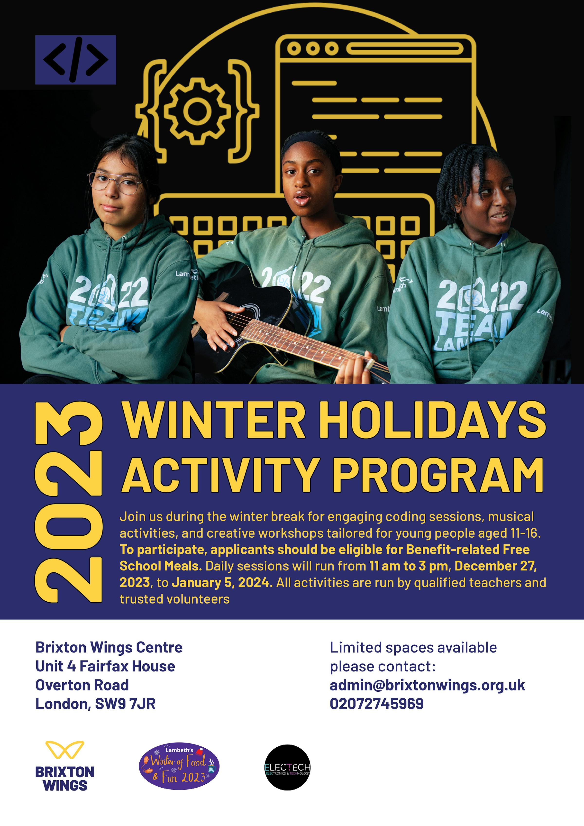 Brixton Wings Winter Holidays Activity Programme