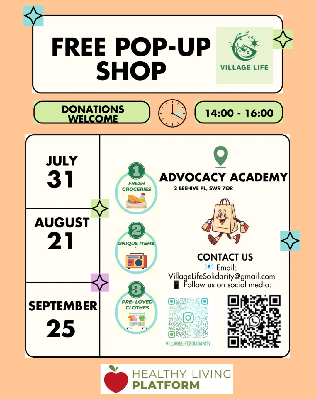 Pop-up Shops Upcoming Dates