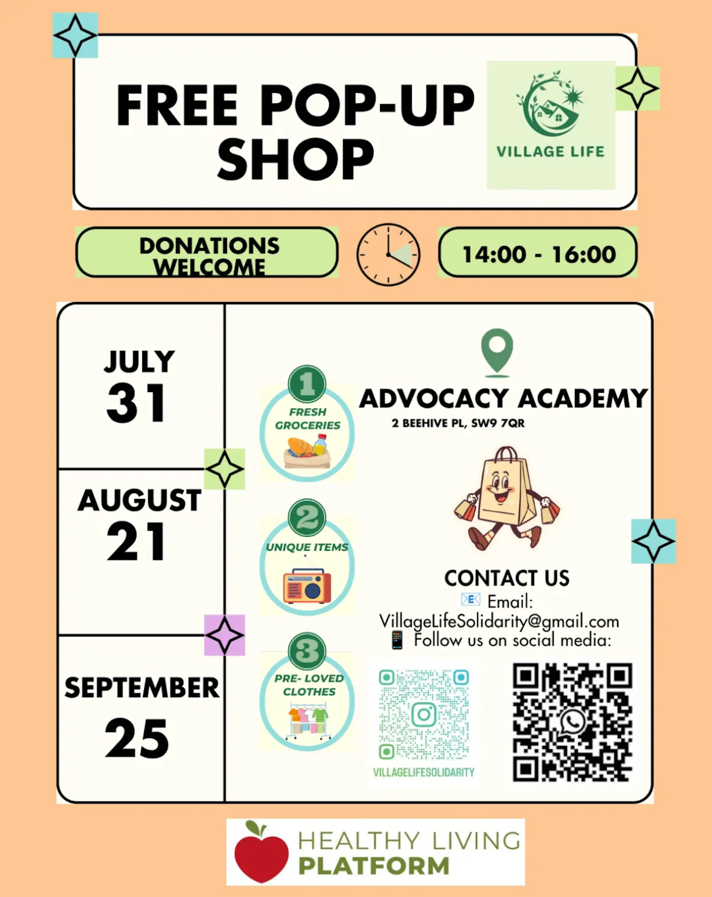 Pop-up Shops Upcoming Dates