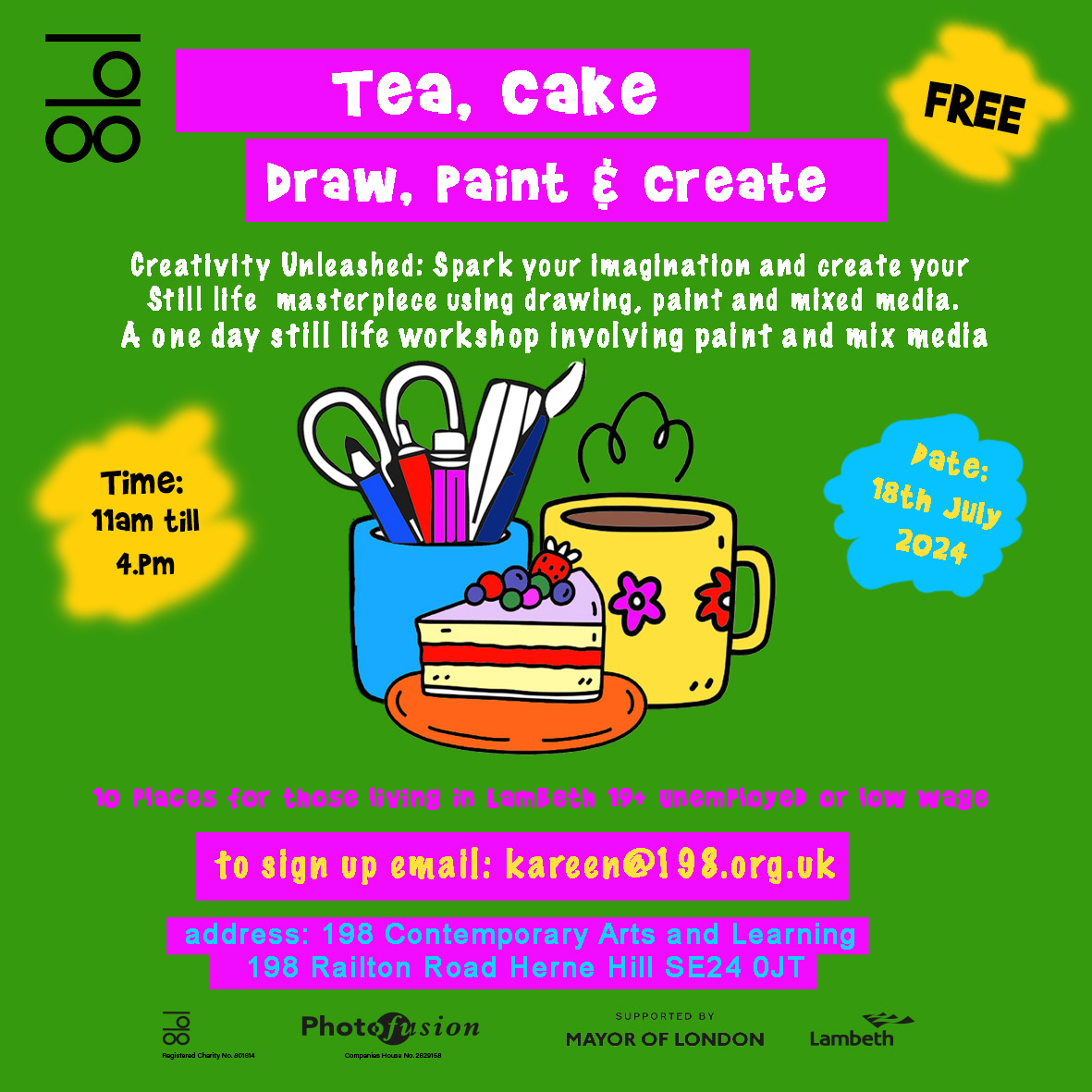 Tea Cake, Draw, Paint, Create