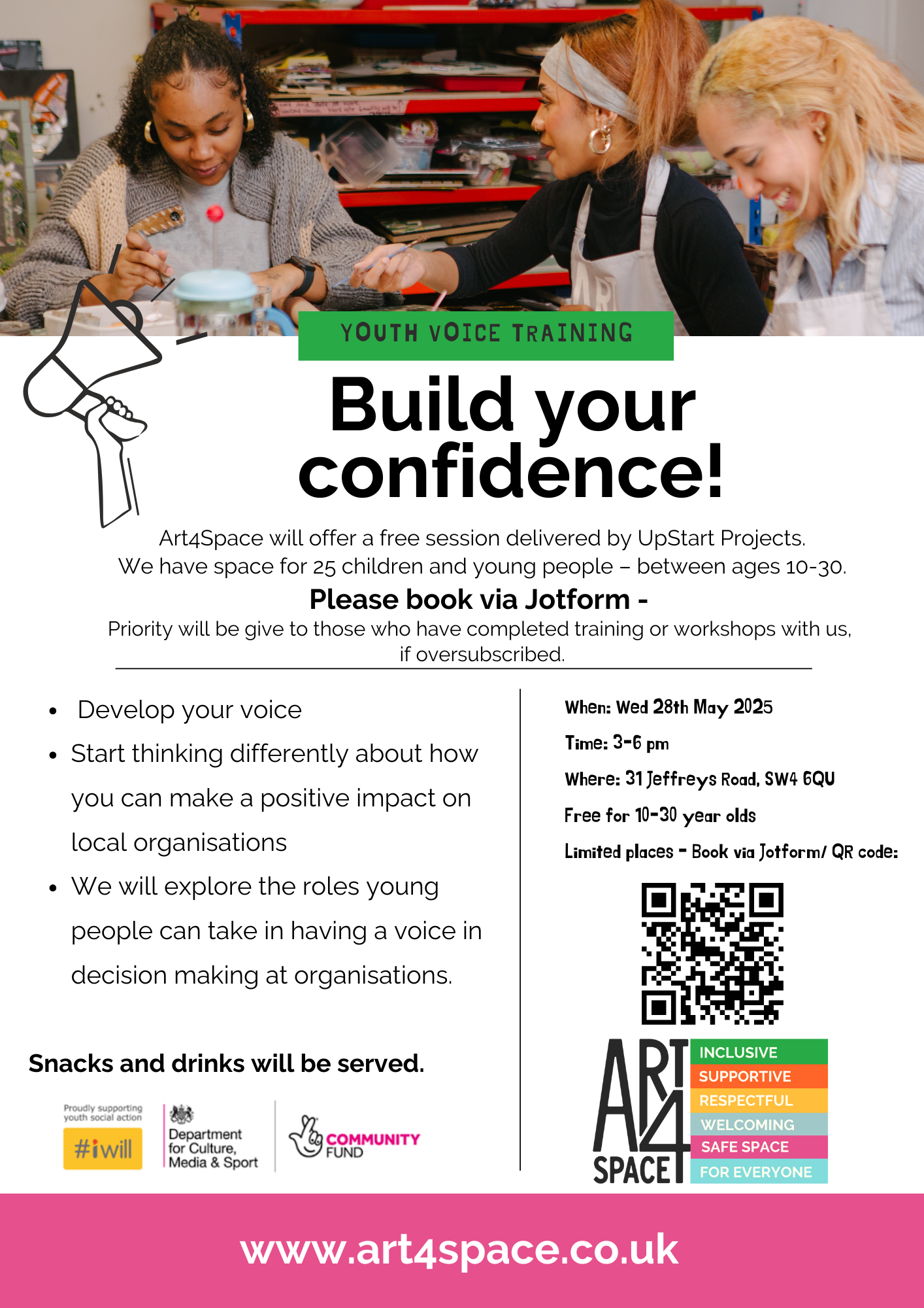 Build your confidence! Free Youth Voice training