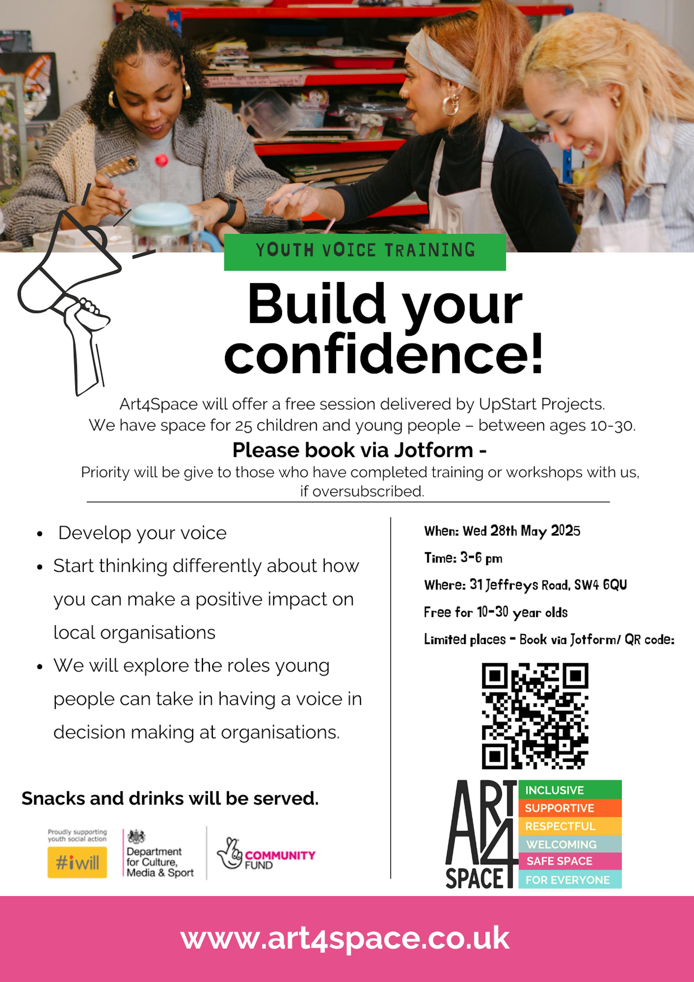 Build your confidence! Free Youth Voice training