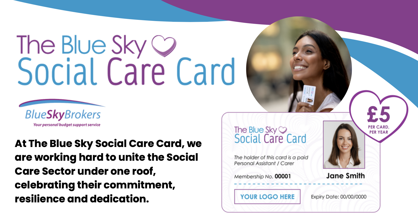NEW! - Blue Sky Social Care Card