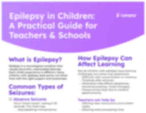 Epilepsy in Children: A Practical Guide for Teachers and Schools