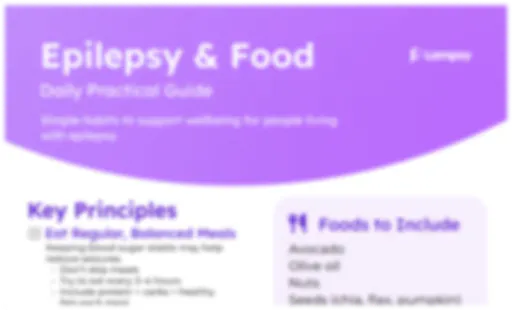 Epilepsy and Food Quick Guide