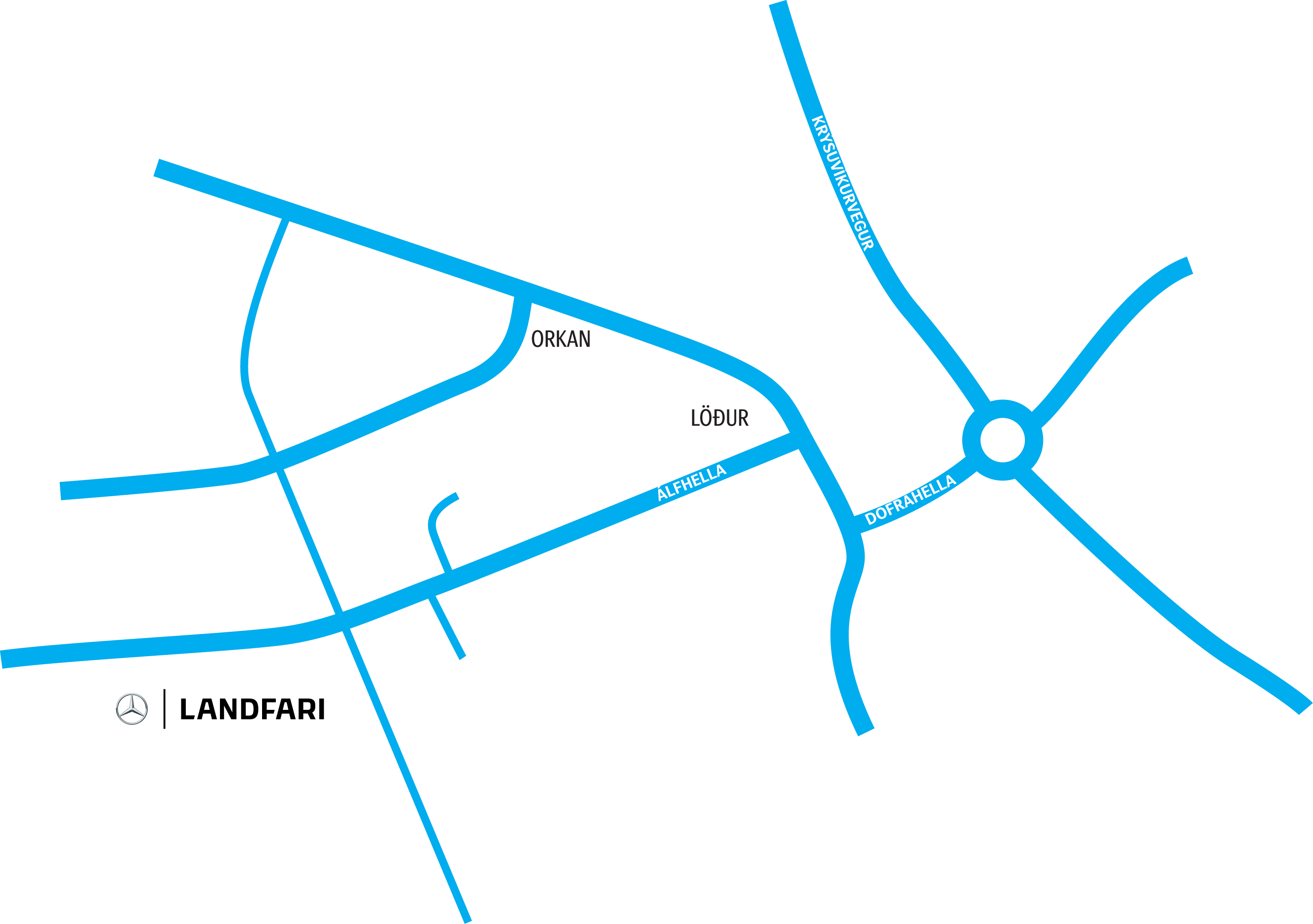 Kort af staðsetningu Landfara að Álfhellu 15 í Hafnarfirði
