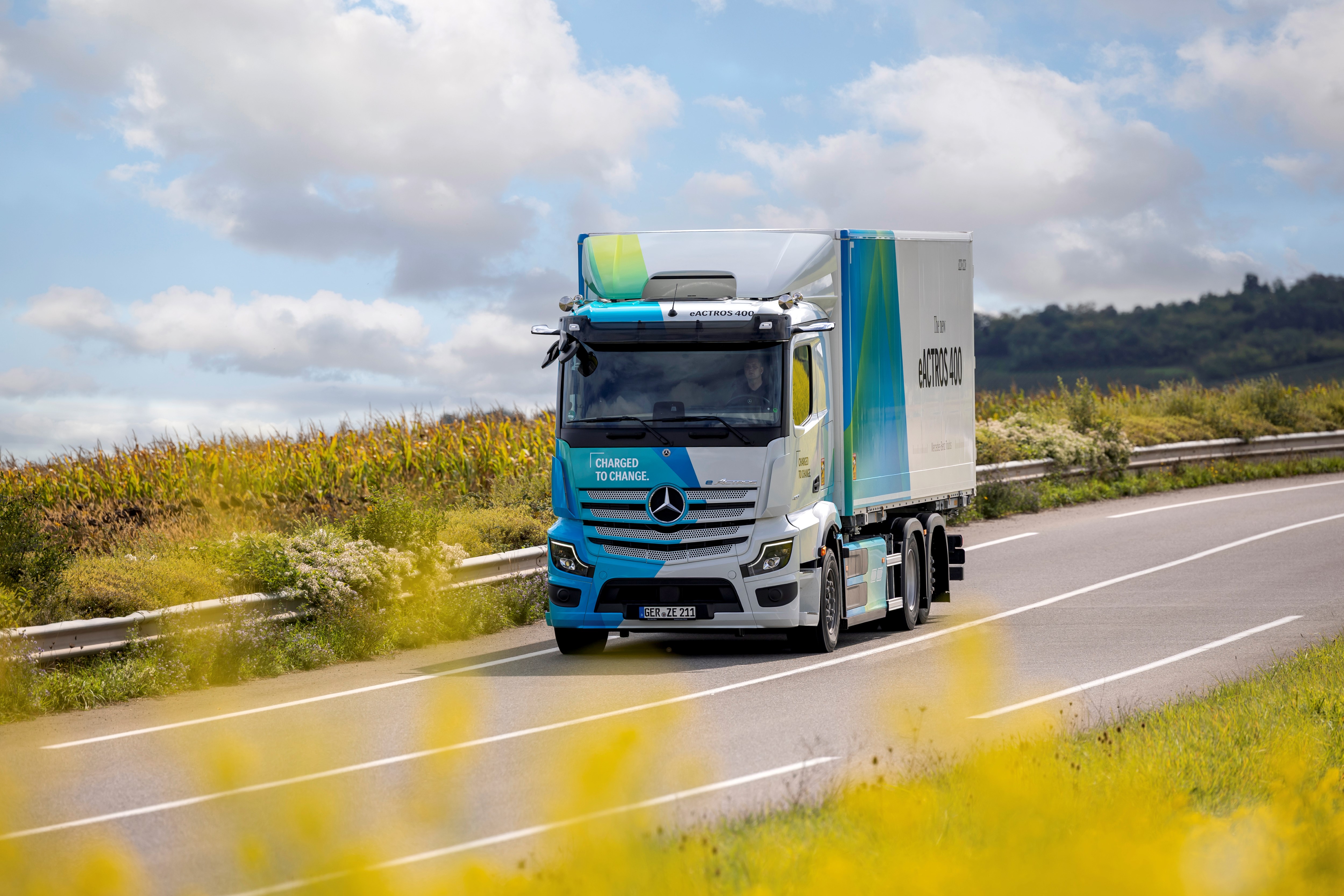 eActros 400 kassabíll 100% rafmagnaður vörubíll frá Mercedes-Benz