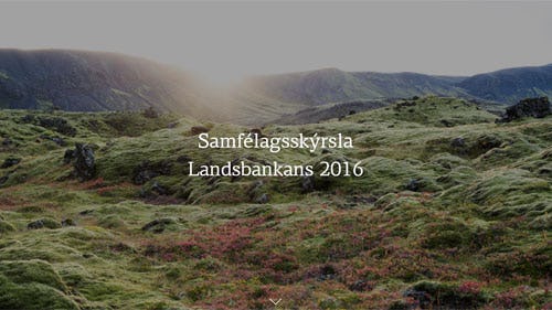 Samfélagsskýrsla Landsbankans 2016