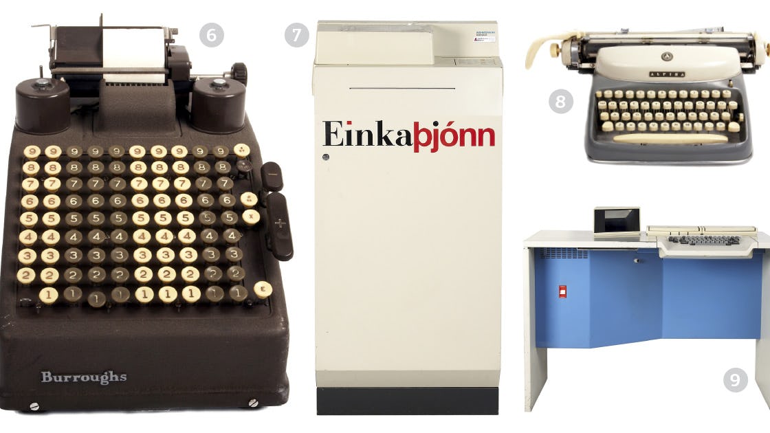 Vélar í vélasafni Landsbankans