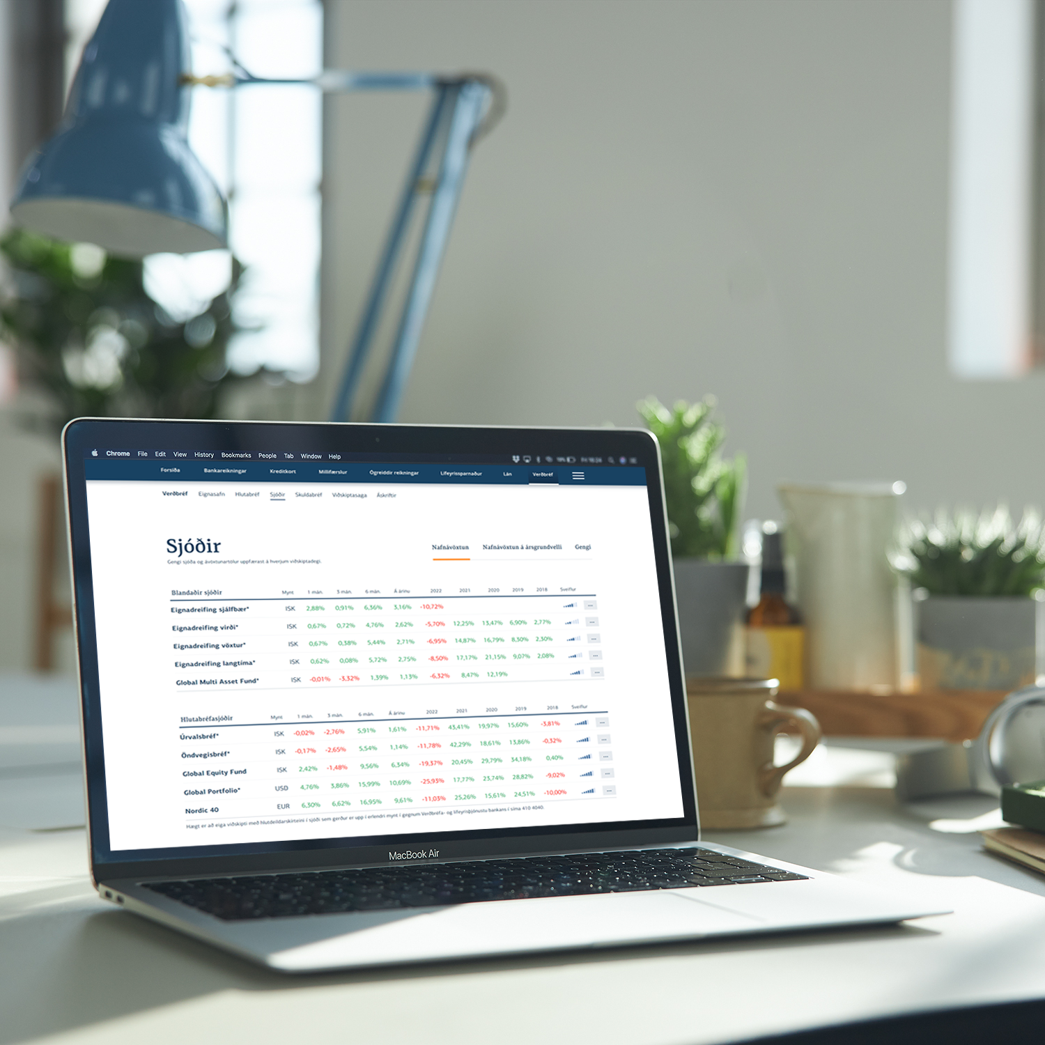 Tölva með sjóðasíðu