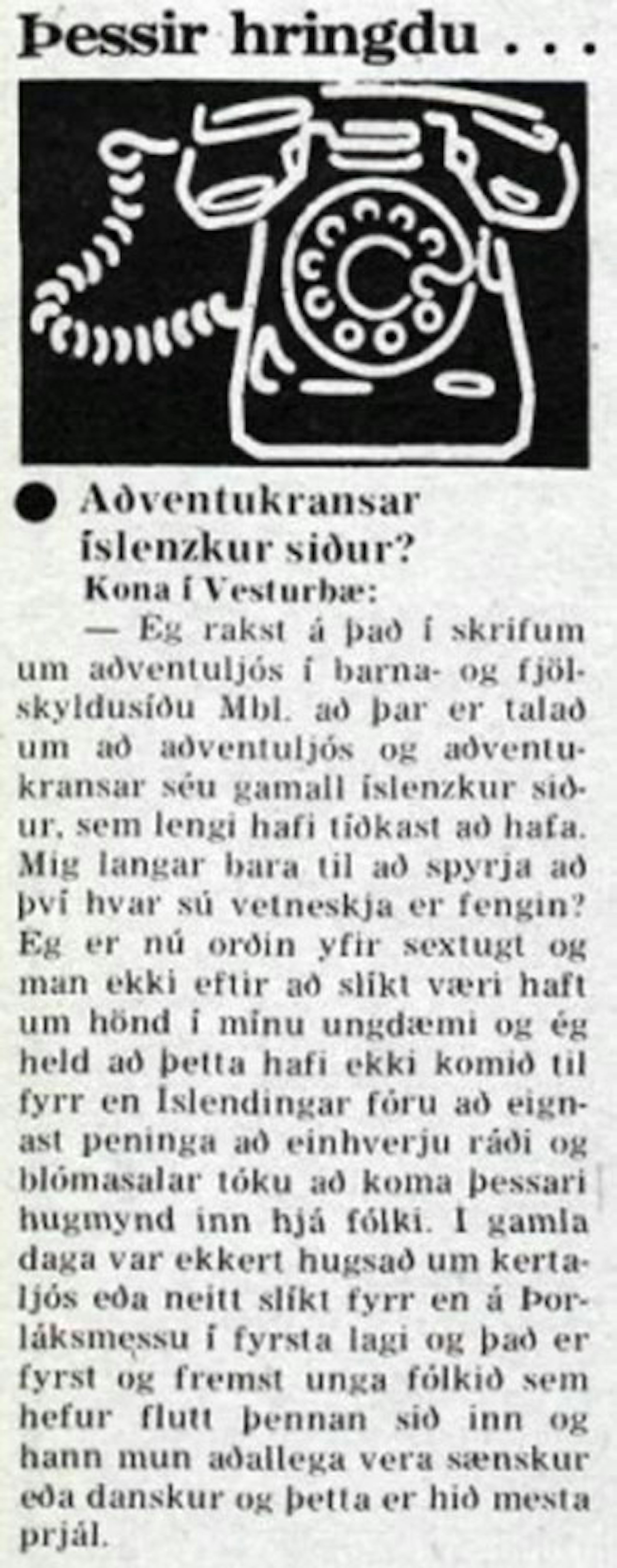 Úr Morgunblaðinu 2. desember 1977