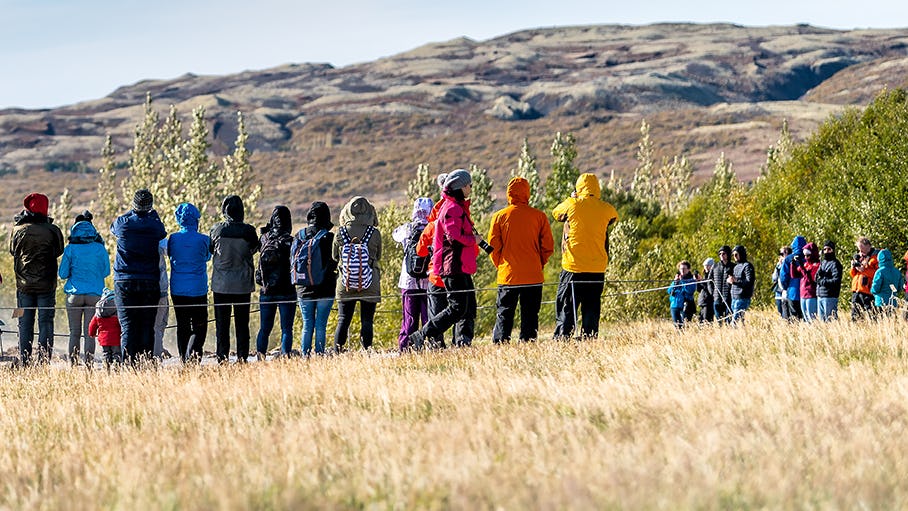 Fólk við Geysi