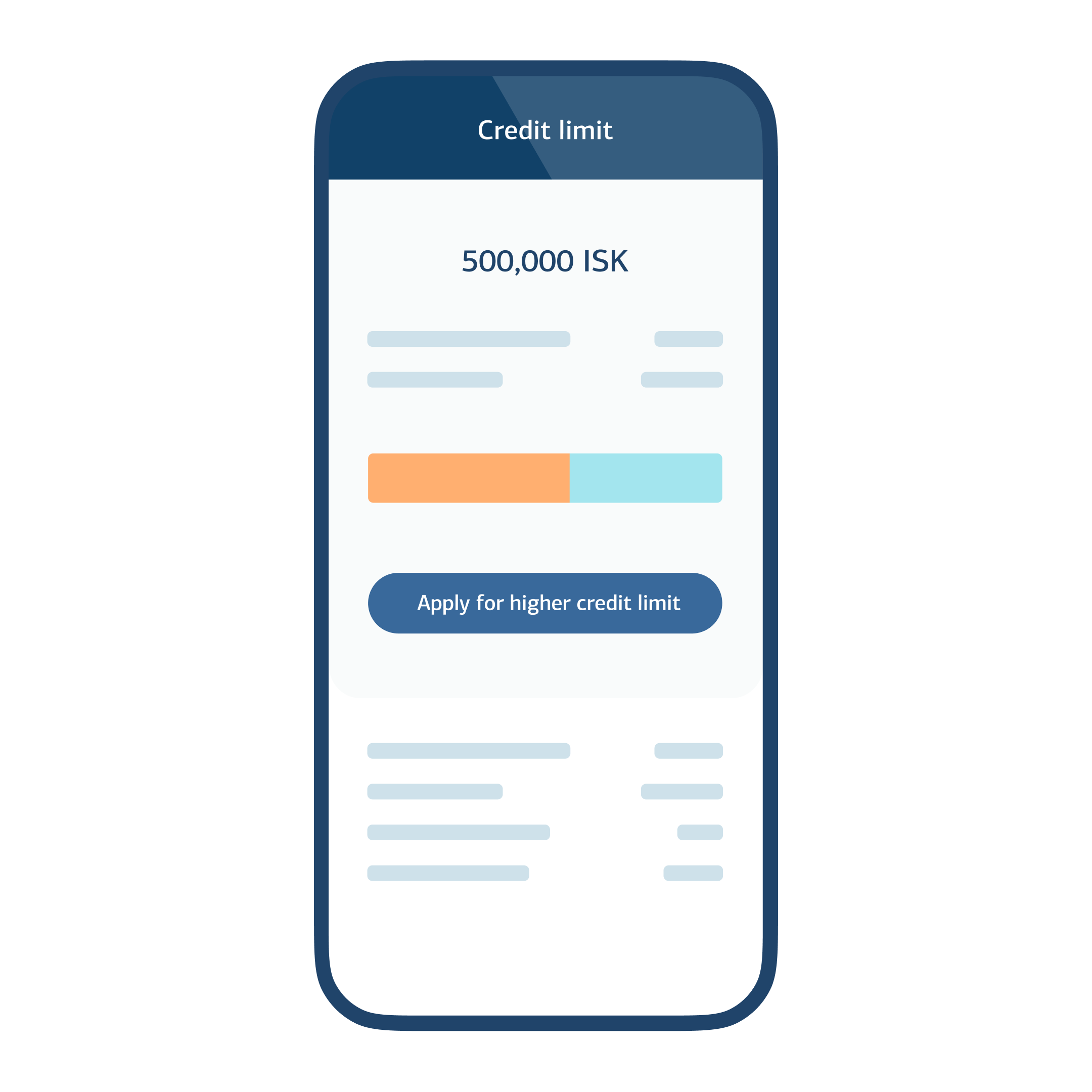 Screenshot from Landsbankinn's app